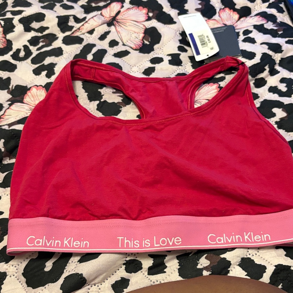 Calvin Klein Vibrant Red Sports Bra
